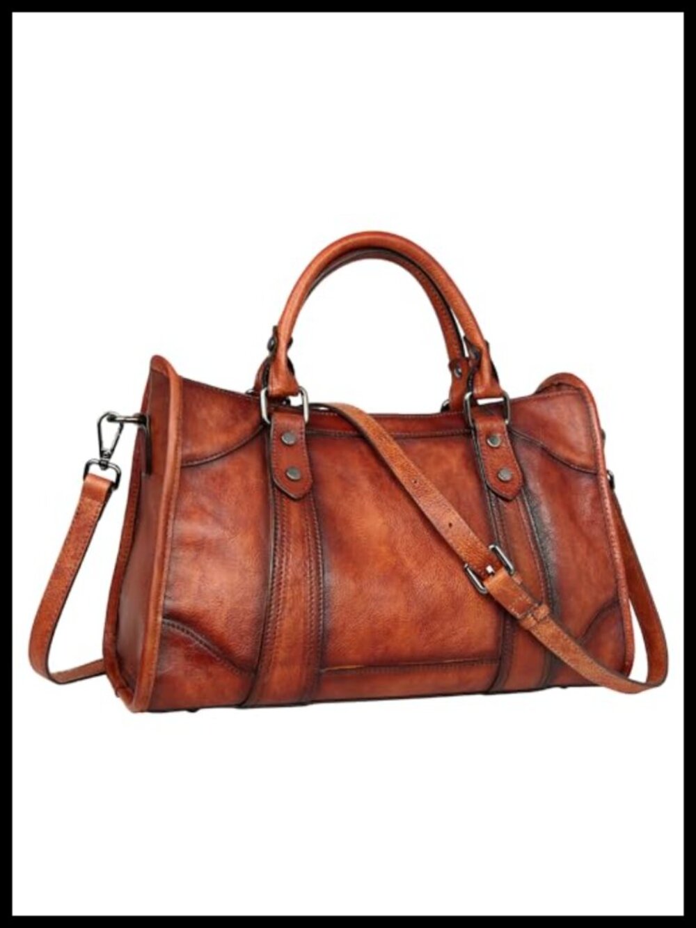 Genuine Leather Satchel Tote Shoulder Bag